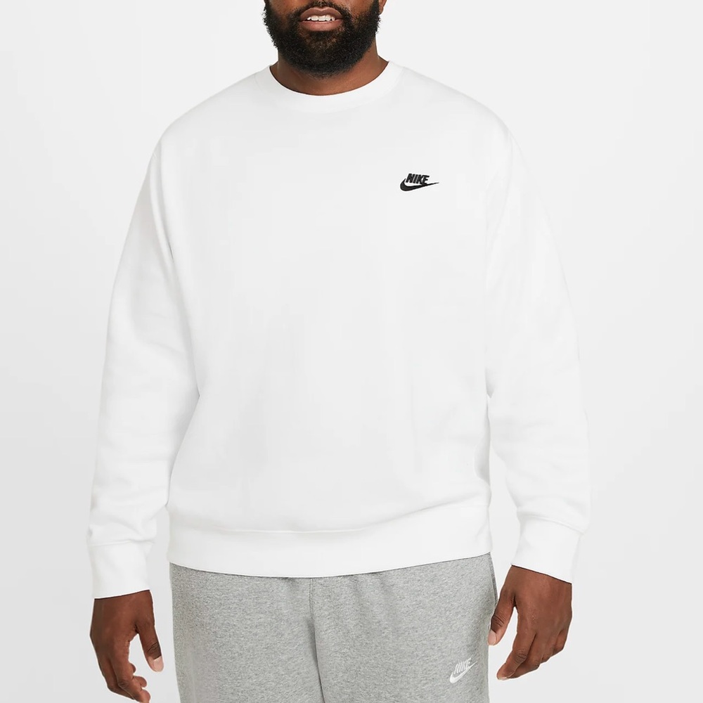 NWT nike mens white crew neck sweatshirt